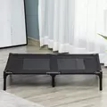 PawHut Large Raised Dog Bed Cat Elevated Lifted Cooling Portable Camping Basket Outdoor Indoor Mesh Pet Cot Metal Frame Black - 9
