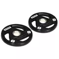 SPORTNOW Two 5kg Olympic Weight Plates, Tri-Grip Rubber-Coated Barbell Weights, with 5cm Holes, for Home, Gym, Office - 1