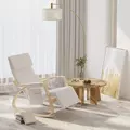 HOMCOM Rocking Lounge Chair Recliner Relaxation Lounging Relaxing Seat with Adjustable Footrest, Side Pocket and Pillow, Cream White - 2
