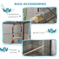 PawHut Bird Cage, Budgie Cage, with Rolling Stand, for Small Birds - Grey - 5