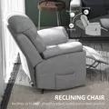 HOMCOM Power Lift Recliner Chair, Electric Lift Chair for Elderly, Overstuffed Linen Fabric Riser and Reclining Armchair with Remote Control, Side Pockets, for Living Room, Grey - 6