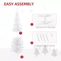 HOMCOM 5ft Unlit Artificial Christmas Tree, Pencil Slim Xmas Tree with Solid Stand and Realistic Branches, White - 7