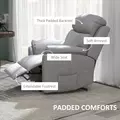 HOMCOM Power Lift Recliner Chair, Electric Lift Chair for Elderly, Overstuffed Linen Fabric Riser and Reclining Armchair with Remote Control, Side Pockets, for Living Room, Grey - 4