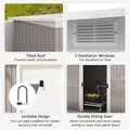 Outsunny Corrugated Garden Metal Storage Shed Outdoor Equipment Tool Box with Kit Ventilation Doors 9x 4FT Light Grey - 5