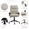 Vinsetto Office Chair, PU Leather Computer Desk Chair Office Chair with Adjustable Height and Swivel Rolling Wheels for Work Study, Light Grey - 4