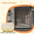 PawHut 98cm Dog Crate Furniture with Removable Cushion for Large Dogs - Brown - 7