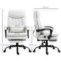 Vinsetto Office Chair, Ergonomic Desk Chair with 6-Point Vibration Massage and Lumbar Heating, Computer Chair with Lumbar Support Pillow, 155° Reclining Back and Footrest, Cream White - 3