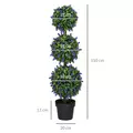 HOMCOM Set of 2 Artificial Plants, Lavender Flowers Ball Trees with Pot, for Home Indoor Outdoor Decor, 110cm - 3