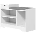 HOMCOM Multi-Compartment Shoe Bench, with Seat - White - 1