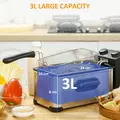HOMCOM 3 Litre Stainless Steel Deep Fat Fryer with Adjustable Temp, 60min Timer, Viewing Window and Safety Cut Out, 2000W - 8