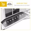 PawHut Large Rabbit Hutch with Run, Outdoor Bunny Cage, with Tray, Ramp - Light Grey - 6