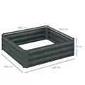 Outsunny Set of 2 291L Raised Garden Bed, Elevated Galvanised Planter Box for Flowers, Herbs, 100x100x30cm, Dark Grey - 3