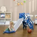 AIYAPLAY 3 in 1 Baby Slide for Indoor Use with Climber, Basketball Hoop, Basketball, for Ages 18-36 Months - Blue - 2