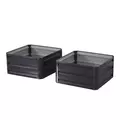 Outsunny Set of Two 60 x 60cm Steel Planter Boxes - Grey - 6