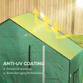 Outsunny Greenhouse Cover Replacement Walk-in PE Hot House Cover with Roll-up Door and Windows, 140 x 73 x 190cm, Green - 5