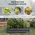 Outsunny Set of 2 291L Raised Garden Bed, Elevated Galvanised Planter Box for Flowers, Herbs, 100x100x30cm, Dark Grey - 5