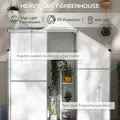 Outsunny 6 x 2.5ft Polycarbonate Greenhouse Walk-In Green House with Rain Gutter, Sliding Door, Window, Foundation, Silver - 4