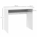 HOMCOM 90 x 50cm Computer Table, Modern Home Office Desk, Small Writing Desk with Storage Shelf, High Gloss White - 3
