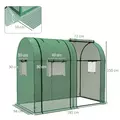 Outsunny Tomato Greenhouse, Garden Growhouse with 2 Roll-up Doors and 4 Mesh Windows, Portable Indoor Outdoor Green House, 185 x 94 x 150cm, Green - 3