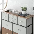 HOMCOM Bedroom Chest of Drawers, 10 Drawer Dresser with Foldable Fabric Drawers and Steel Frame, Multicolour - 8
