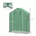 Outsunny Greenhouse Cover Replacement Walk-in PE Hot House Cover with Roll-up Door and Windows, 140 x 73 x 190cm, Green - 3
