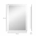 HOMCOM 70 x 50cm LED Bathroom Mirror with Lights, Dimmable Makeup Mirror, Vanity Mirror with 3 Colour, Smart Touch, Anti-Fog - 3