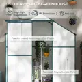 Outsunny 6 x 2.5ft Polycarbonate Greenhouse Walk-In Green House with Rain Gutter, Sliding Door, Window, Foundation, Green - 4