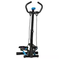 HOMCOM Adjustable Twist Stepper Fitness Step Machine, LCD Screen, Height-Adjust Handlebars, Home Gym, Black and Blue - 1