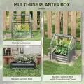 Outsunny 61 x 61cm Garden Planter Bed, with Cover - Grey - 3