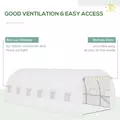 Outsunny Greenhouse Replacement Cover ONLY Winter Garden Plant PE Cover with Roll-up Windows Door, 6 x 3 x 2m White - 4