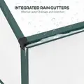 Outsunny 6 x 2.5ft Polycarbonate Greenhouse Walk-In Green House with Rain Gutter, Sliding Door, Window, Foundation, Green - 8