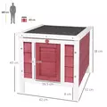 PawHut Wooden Rabbit Hutch 51 x 42 x 43 cm, Red - 3