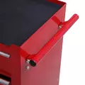 HOMCOM 5 Drawer Tool Box on Wheels, Lockable Steel Tool Cabinet with Side Handle, Red - 7