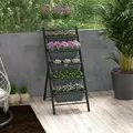 Outsunny 5-Tier Vertical Raised Garden Planter with 5 Container Boxes, Outdoor Plant Stand for Vegetable Flowers, Grey - 2