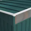 Outsunny 6.5 x 4FT Galvanised Metal Shed with Foundation Kit, Lockable Tool Garden Shed with Double Sliding Doors, Vents, Green - 8
