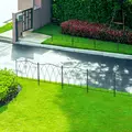 Outsunny Set of Five 61.5cm Decorative Metal Fence Panels - Black - 7
