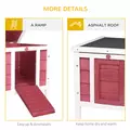 PawHut Wooden Rabbit Hutch 51 x 42 x 43 cm, Red - 6