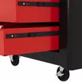 HOMCOM 5-Drawer Tool Chest with Wheels, Steel Lockable Tool Storage Cabinet with Handle, 2 Keys for Garage, Workshop, Red - 8