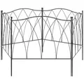Outsunny Set of Five 61.5cm Decorative Metal Fence Panels - Black - 1