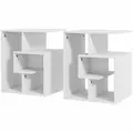 HOMCOM Side Table, 3 Tier End Table with Open Storage Shelves for Living Room, Bedroom, Set of 2, White - 1