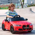 AIYAPLAY 12V BMW Licensed Kids Car, with Easy Transport, Remote Control, Suspension, Music, Horn, LED Lights, Red - 2