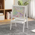 AIYAPLAY Kids Easel, Art Easel with Double Sided Whiteboard, Chalkboard, Storage, 2 in 1 Standing Easel for Toddlers 18-48 Months, White - 7