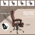 Vinsetto Office Chair with Massage and Heat, Microfibre Reclining Computer Desk Chair with Footrest and Adjustable Height, Swivel Wheels for Home Office, Brown - 9