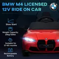 AIYAPLAY 12V BMW Licensed Kids Car, with Easy Transport, Remote Control, Suspension, Music, Horn, LED Lights, Red - 4