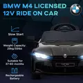 AIYAPLAY 12V BMW Licensed Kids Car, with Easy Transport, Remote Control, Suspension, Music, Horn, LED Lights, Black - 4