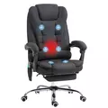 Vinsetto Six-Point Massage and Heated Office Chair - Black - 1