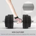 HOMCOM 30KG Adjustable Dumbbells Set, Hand Weights Set for Home Gym Weight Lifting Training - 5