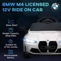 AIYAPLAY 12V BMW Licensed Kids Car, with Easy Transport, Remote Control, Suspension, Music, Horn, LED Lights, White - 4