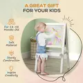 AIYAPLAY Kids Easel, Art Easel with Double Sided Whiteboard, Chalkboard, Storage, 2 in 1 Standing Easel for Toddlers 18-48 Months, White - 6