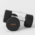 SPORTNOW Dumbbells Weights Set with 12-Sided Shape and Non-Slip Grip for Men Women Home Gym Workout, 2 x 10kg - 3